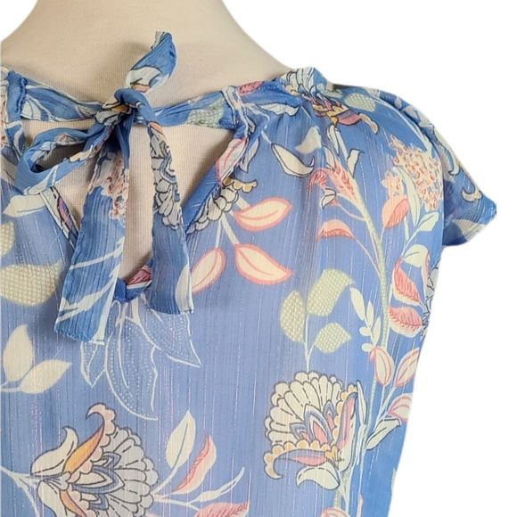 LC Lauren Conrad Woman's Sheer Back Tie Top Large - Picture 6 of 8